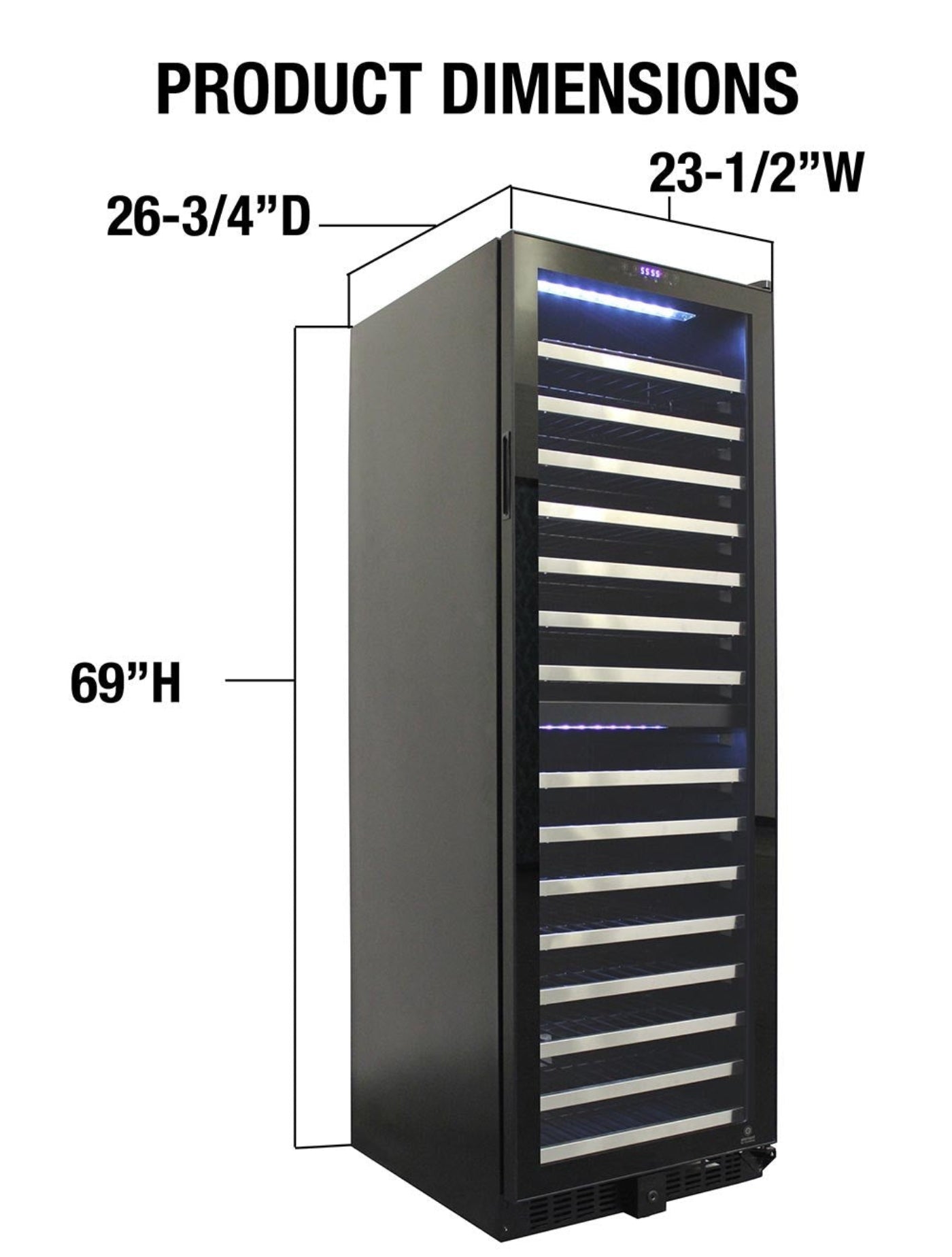 Vinotemp 155-Bottle Dual-Zone Wine Cooler (Both Right or Left Hinge Options Available) - EL-142TSST