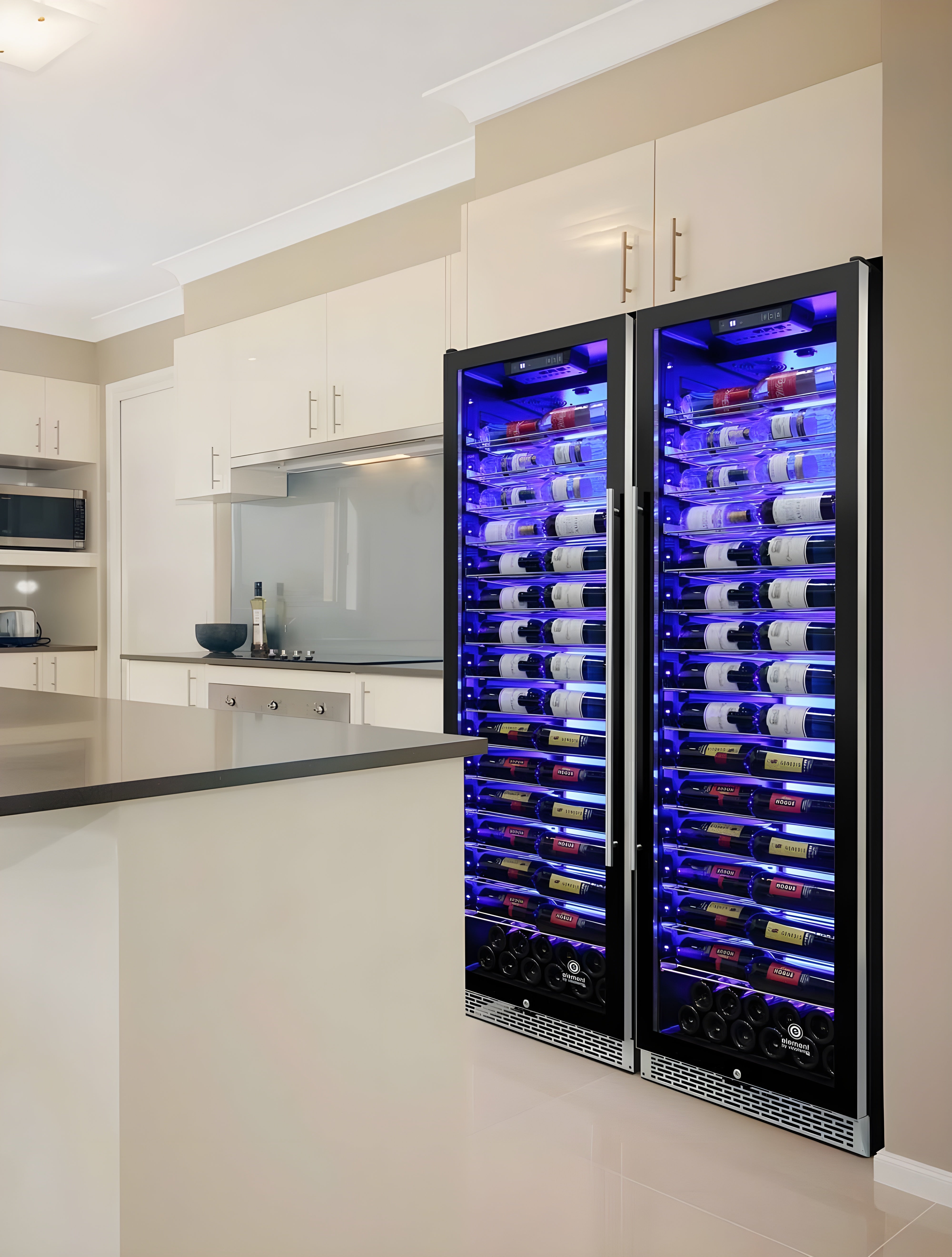 Vinotemp Private Reserve Series 141-Bottle Backlit Panel Commercial 168 Single-Zone Wine Cooler (Left Hinge) - EL-168COMM-L