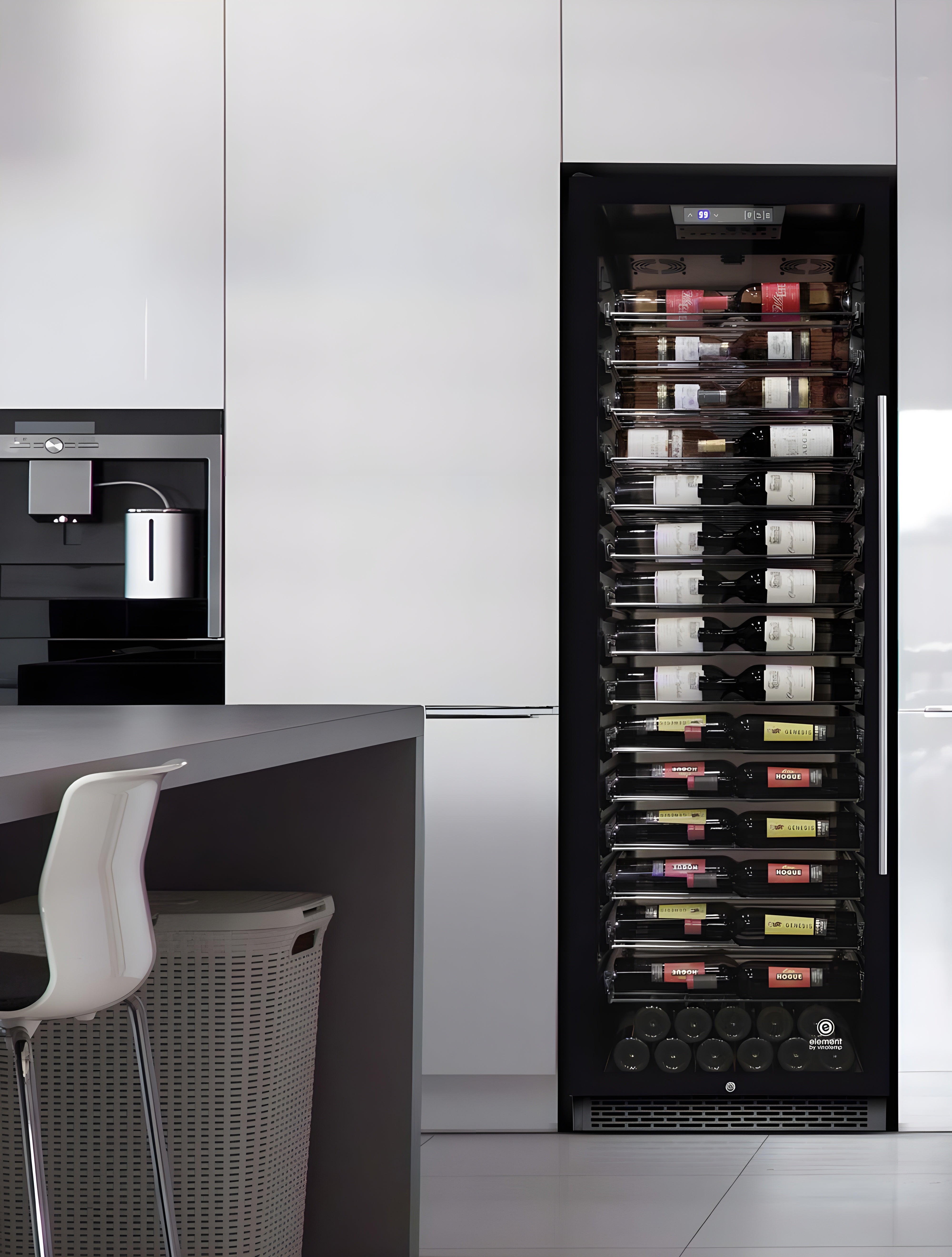 Vinotemp Private Reserve Series 141-Bottle Backlit Panel Commercial 168 Single-Zone Wine Cooler (Left Hinge) - EL-168COMM-L