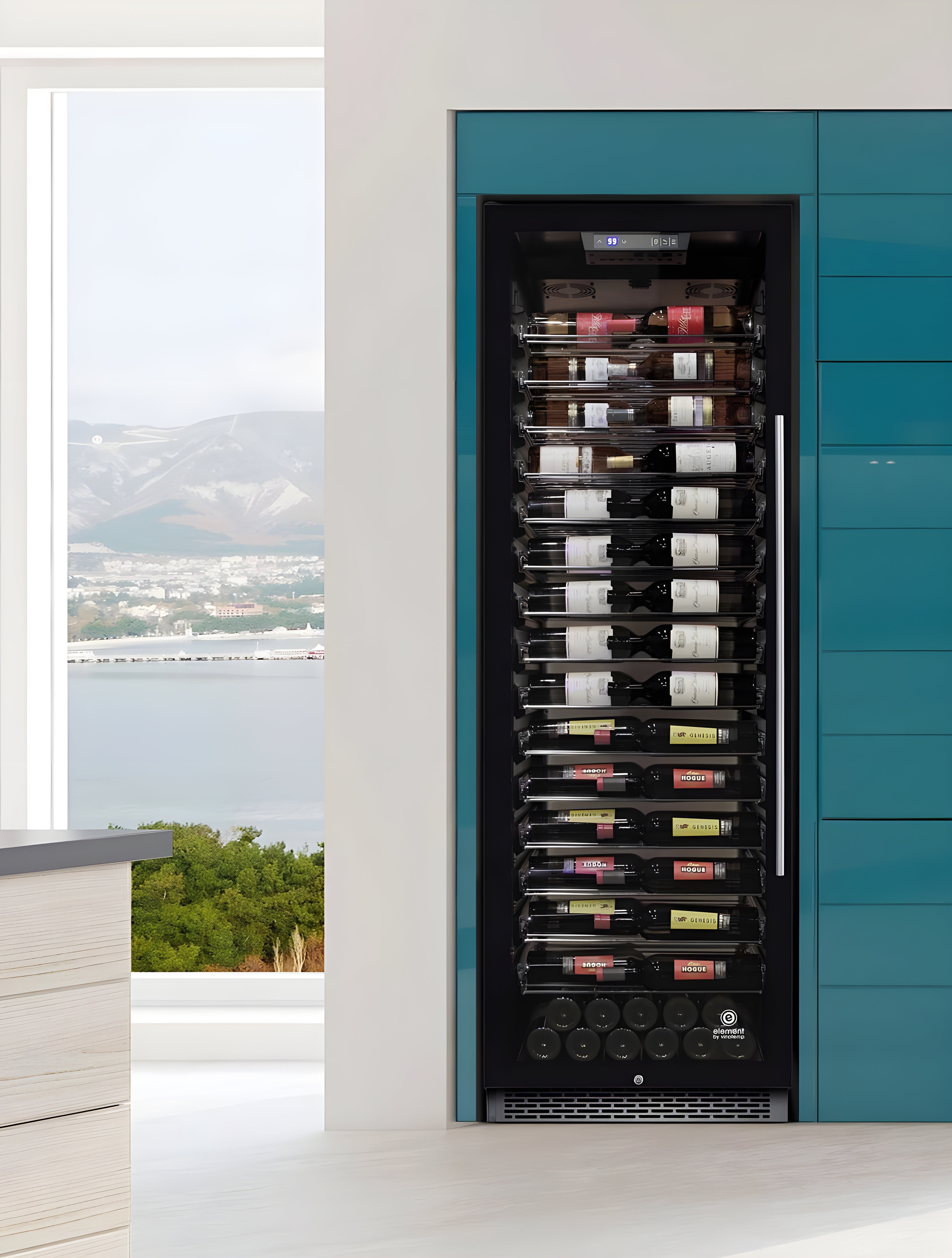 Vinotemp Private Reserve Series 141-Bottle Backlit Panel Commercial 168 Single-Zone Wine Cooler (Left Hinge) - EL-168COMM-L