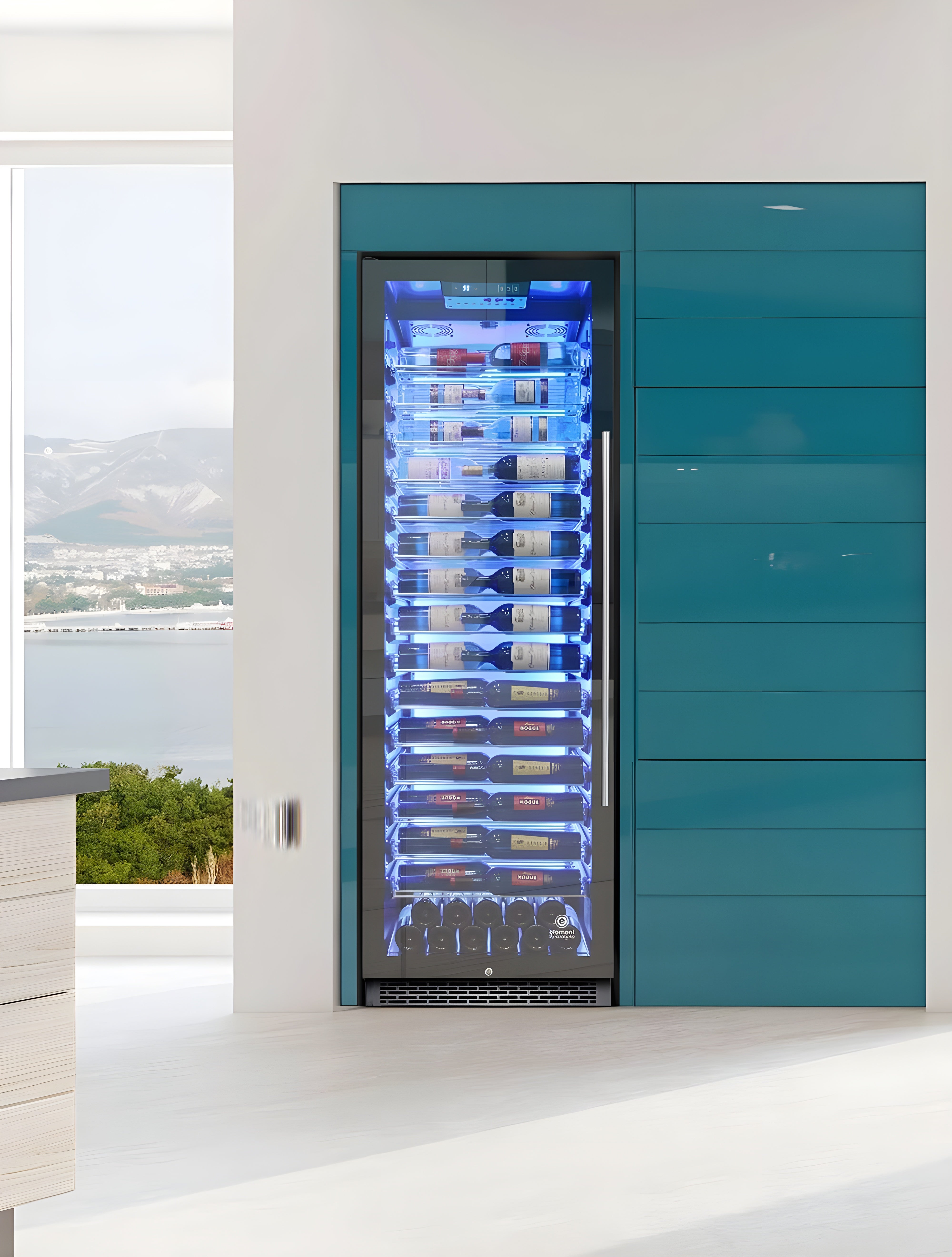 Vinotemp Private Reserve Series 141-Bottle Backlit Panel Commercial 168 Single-Zone Wine Cooler (Left Hinge) - EL-168COMM-L