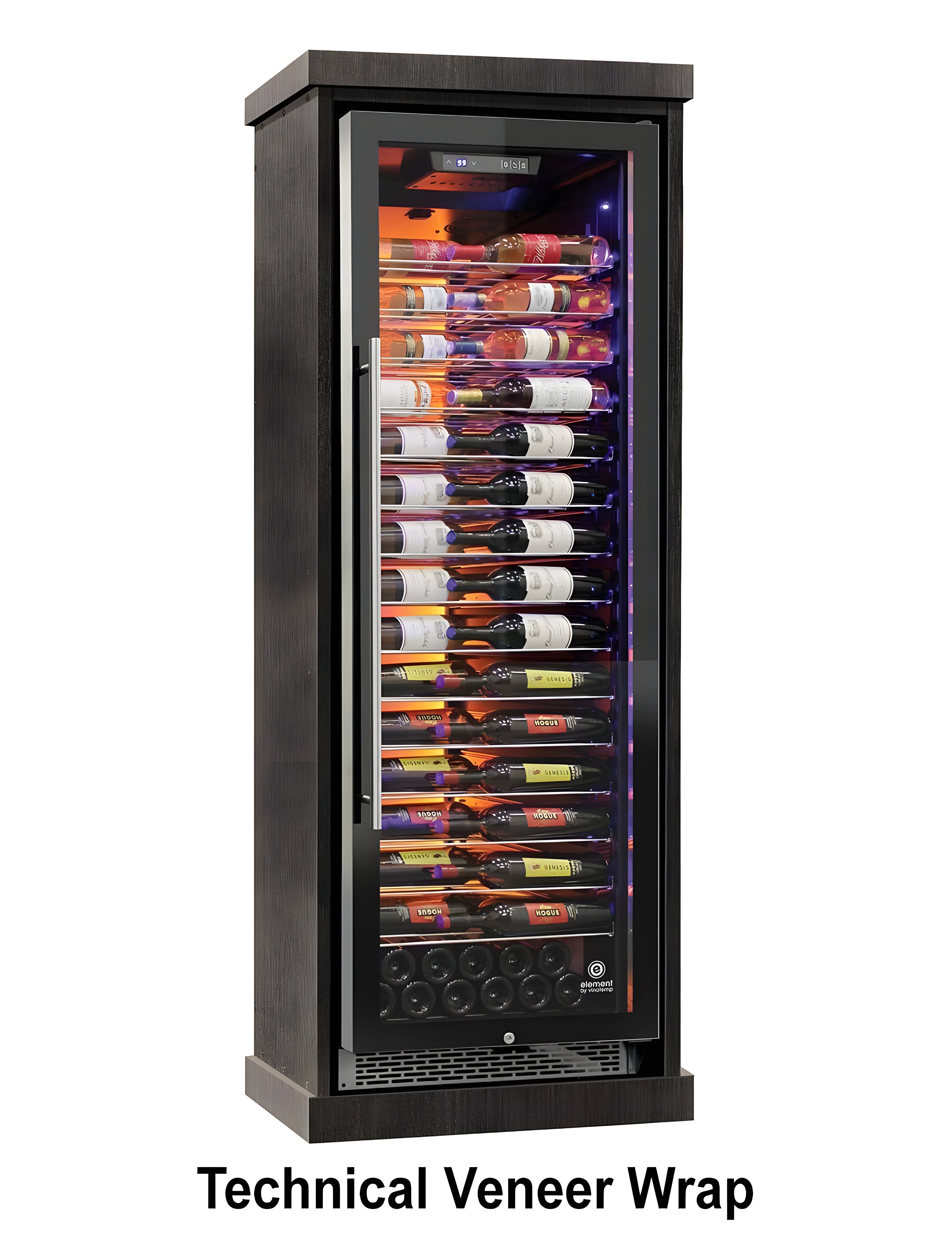 Vinotemp Private Reserve Series 141-Bottle Backlit Panel Commercial 168 Single-Zone Wine Cooler (Left Hinge) - EL-168COMM-L