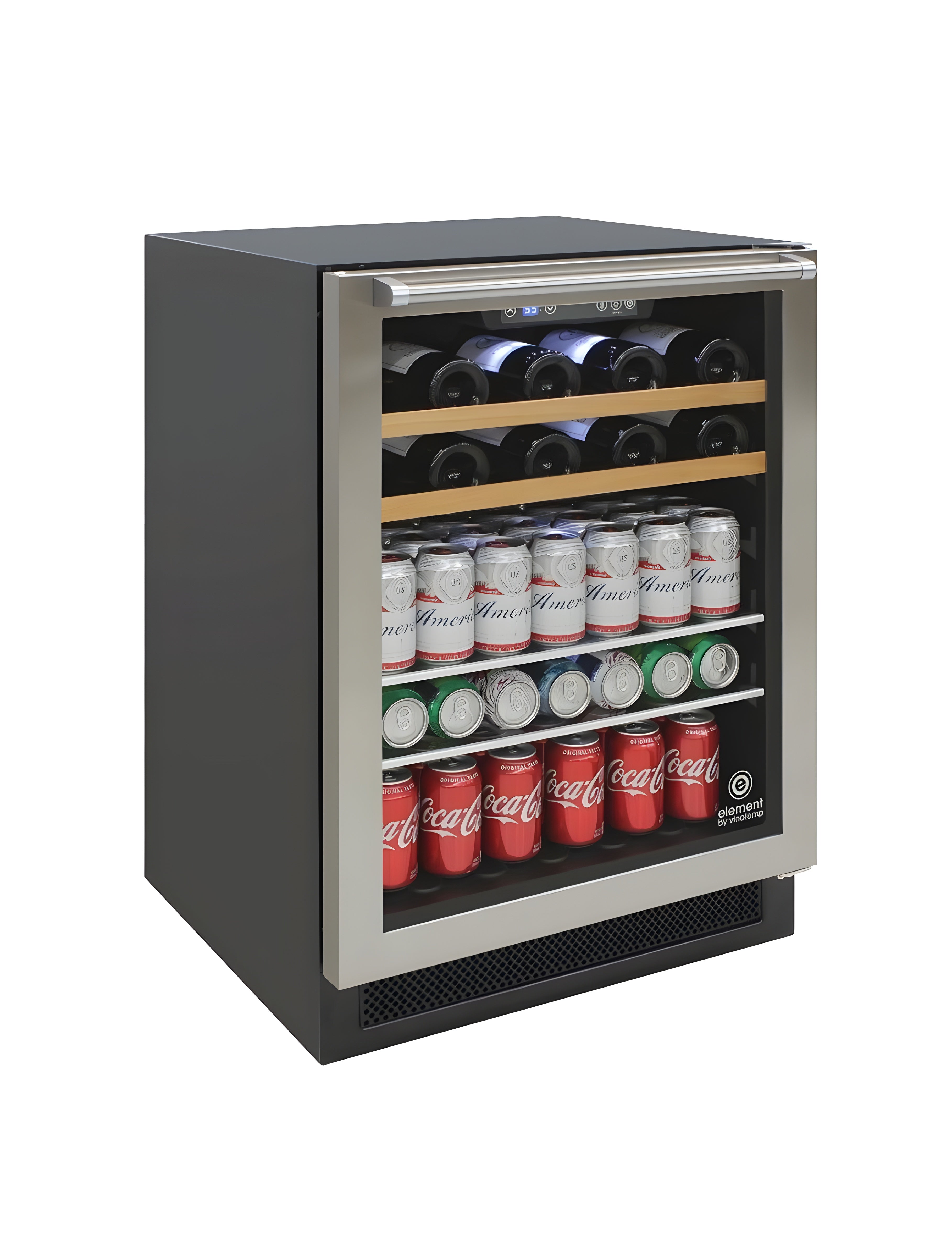 Vinotemp 24-Inch Wine & Beverage Cooler with Top Handle - EL-24THWB