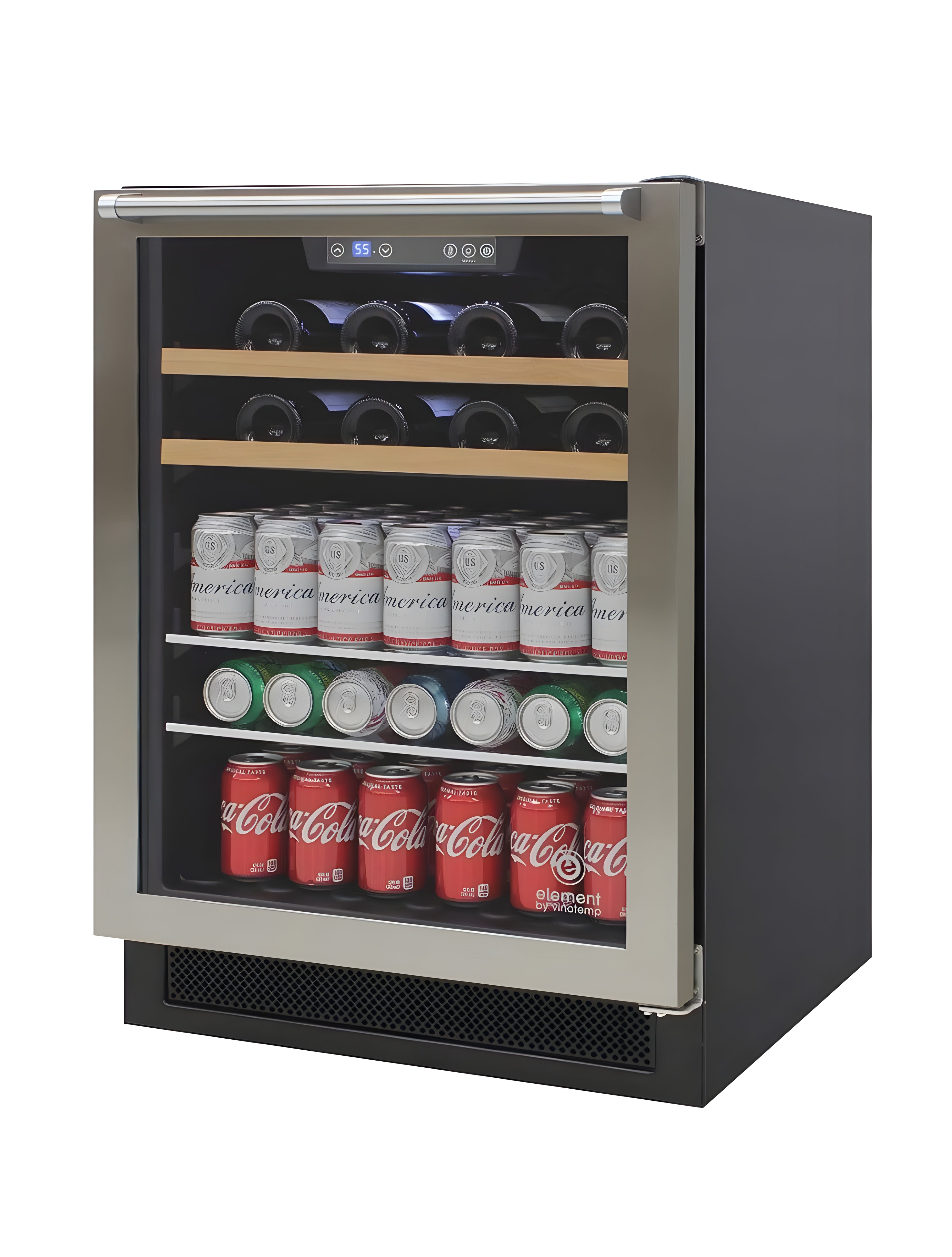 Vinotemp 24-Inch Wine & Beverage Cooler with Top Handle - EL-24THWB