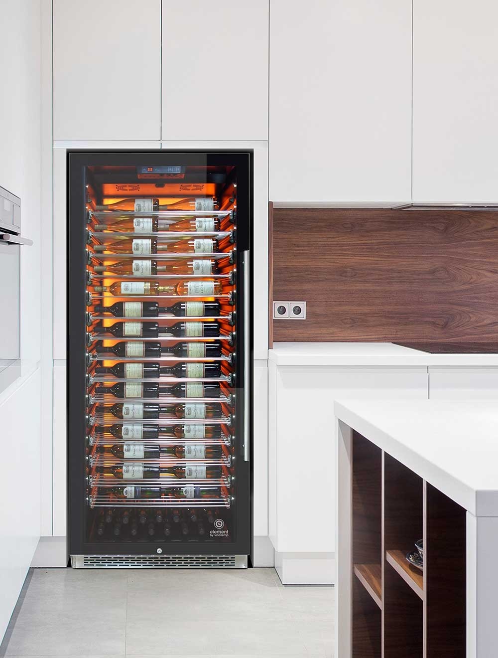 Vinotemp Private Reserve Series 188-Bottle Backlit Panel Commercial 300 Wine Cooler (Left Hinge) - EL-300COMM-L