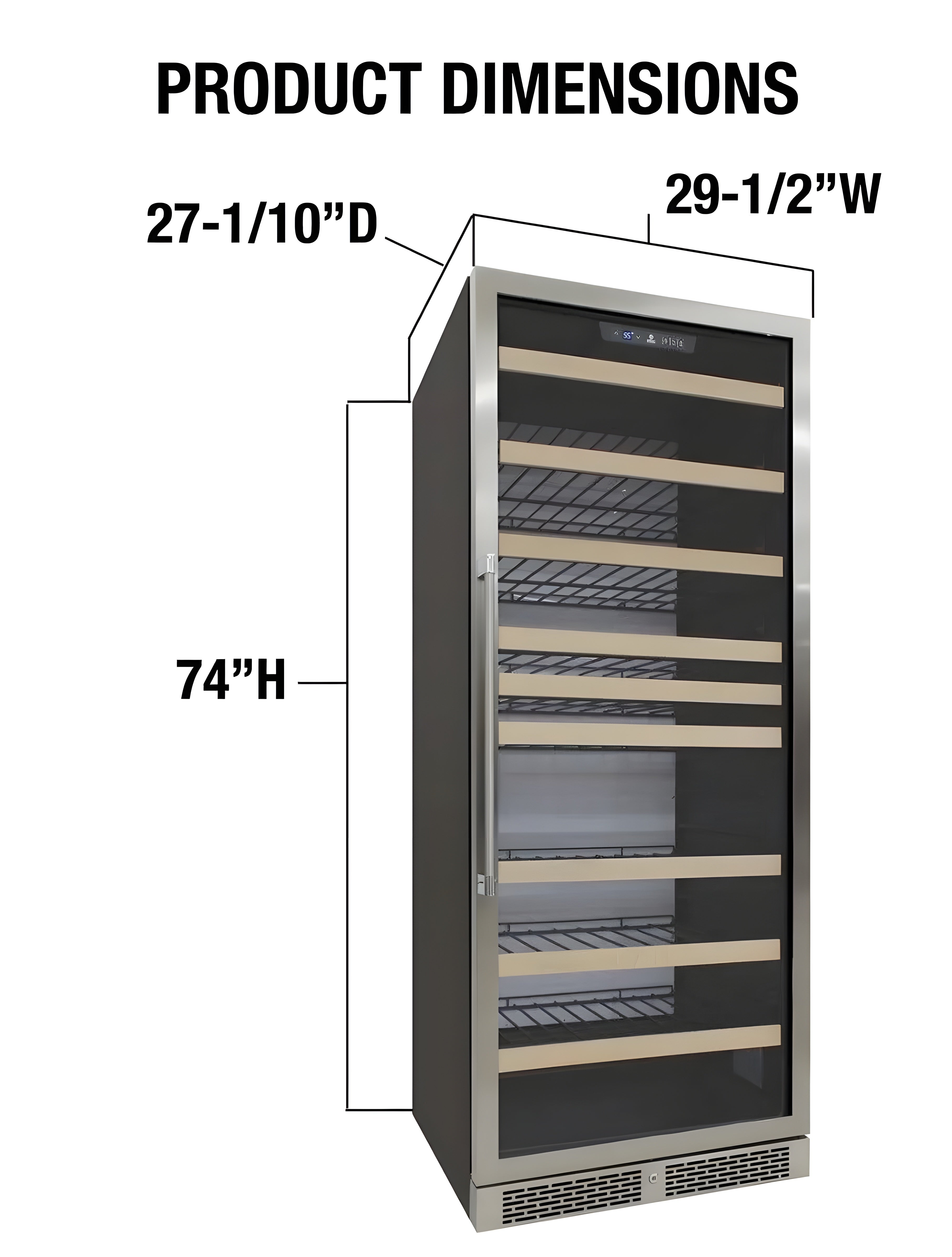 Vinotemp 173-Bottle White Backlit Panel Commercial Single-Zone Wine Cooler - EL-300DSWL