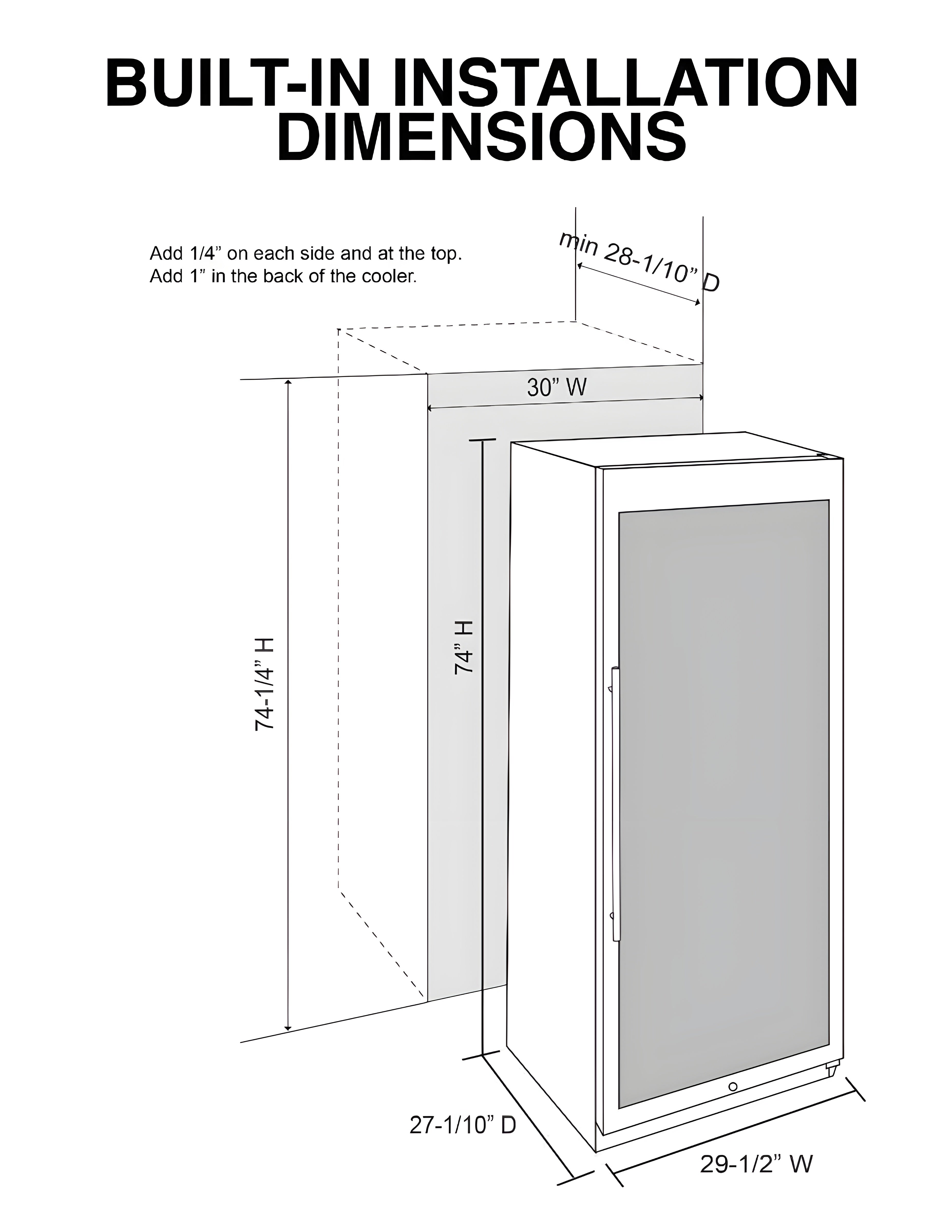 Vinotemp 173-Bottle White Backlit Panel Commercial Single-Zone Wine Cooler - EL-300DSWL