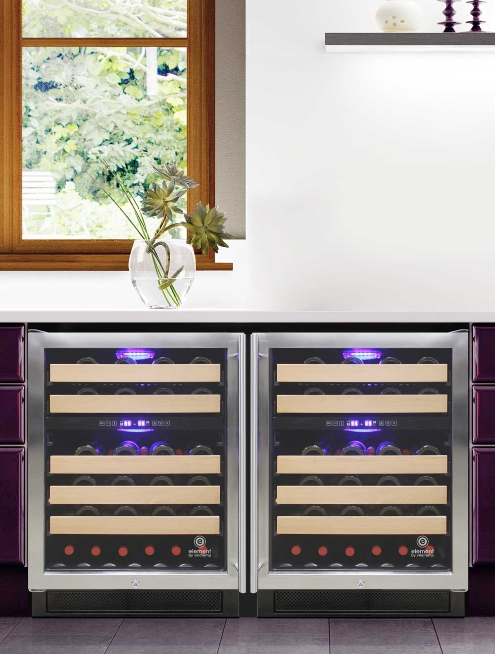 Vinotemp Connoisseur Series 46 Dual Zone Wine Cooler - EL-46WCST