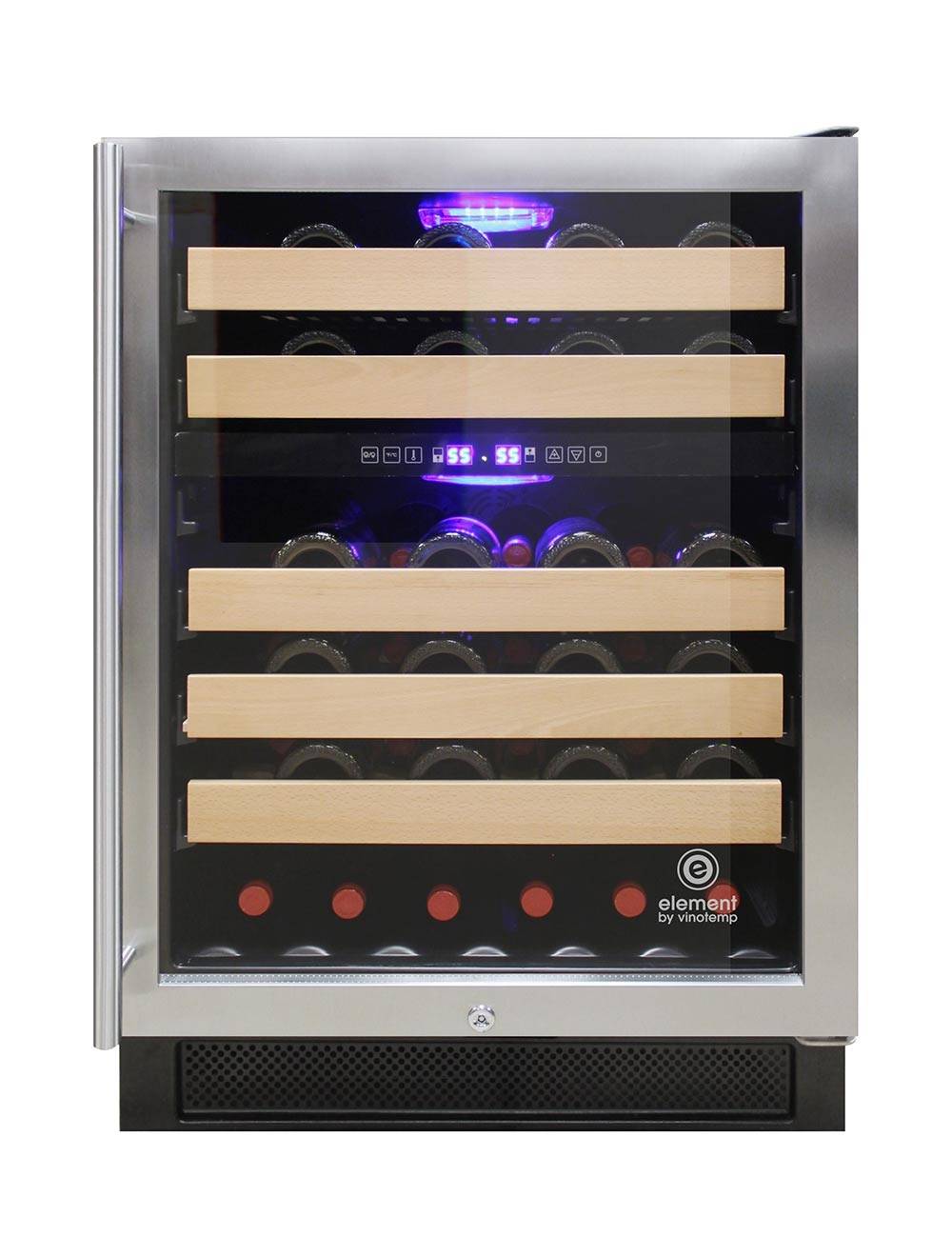 Vinotemp Connoisseur Series 46 Dual Zone Wine Cooler - EL-46WCST