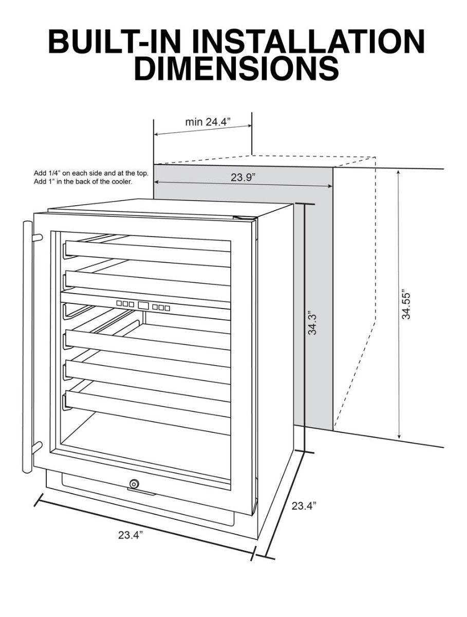 Vinotemp Connoisseur Series 46 Dual Zone Wine Cooler - EL-46WCST