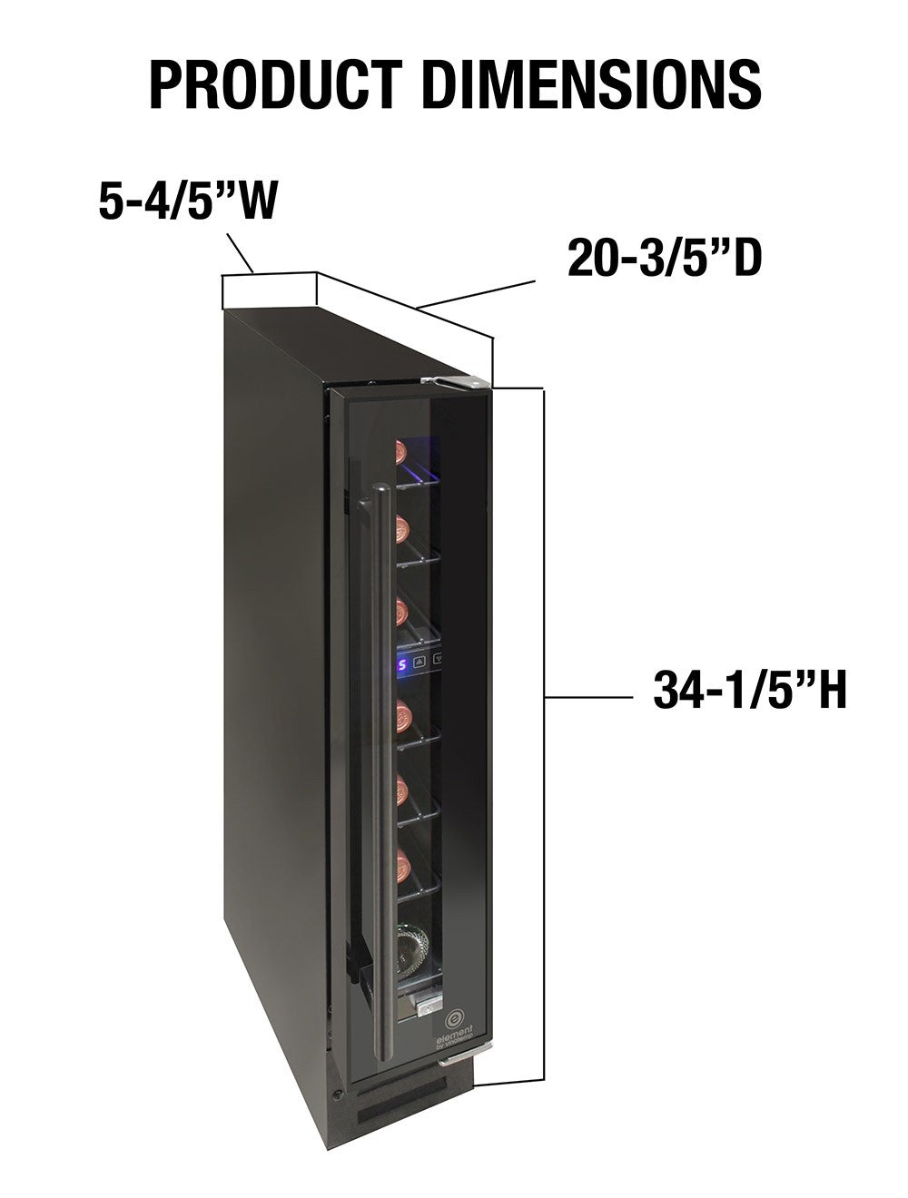 Vinotemp 7 Bottle Touchscreen Wine Cooler - EL-7TS BLACK