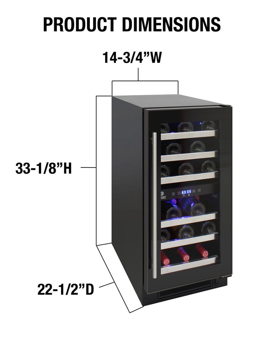 Vinotemp 28-Bottle Dual-Zone Wine Cooler (Black) - EL-WCU101-03