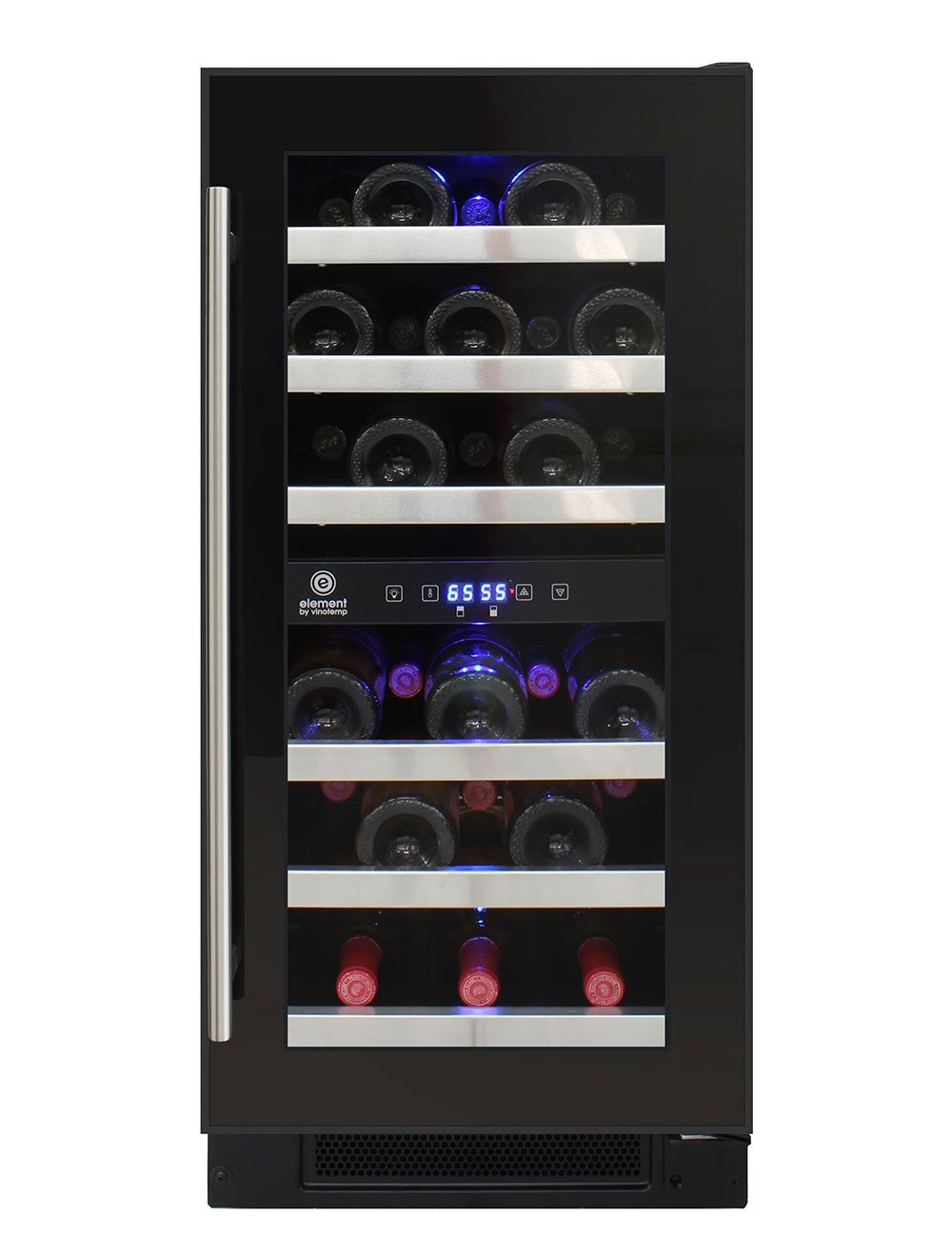 Vinotemp 28-Bottle Dual-Zone Wine Cooler (Black) - EL-WCU101-03