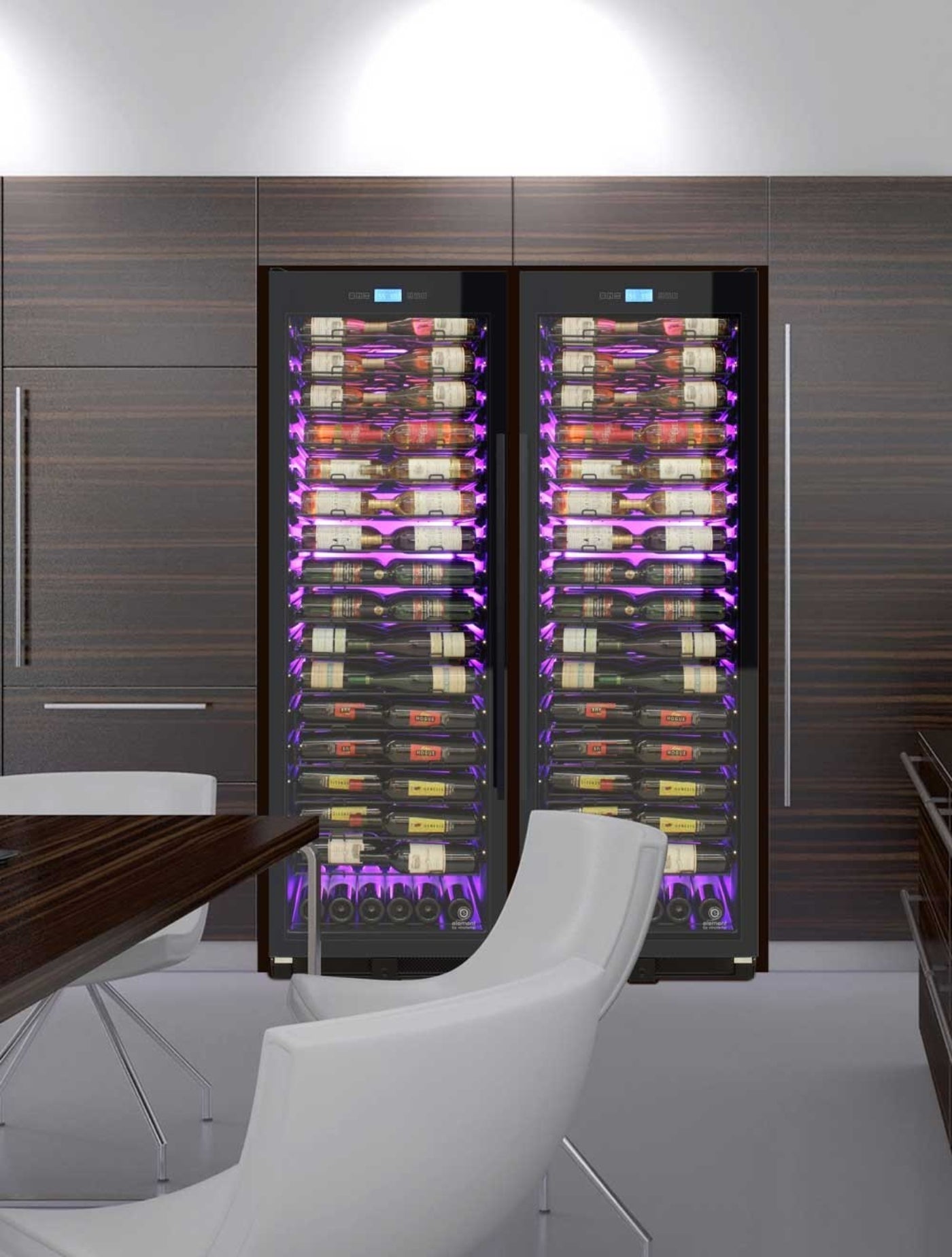 Vinotemp 141-Bottle Single-Zone Backlit Panel Wine Cooler (Black) - Left Hinge - EL-WCU108-02