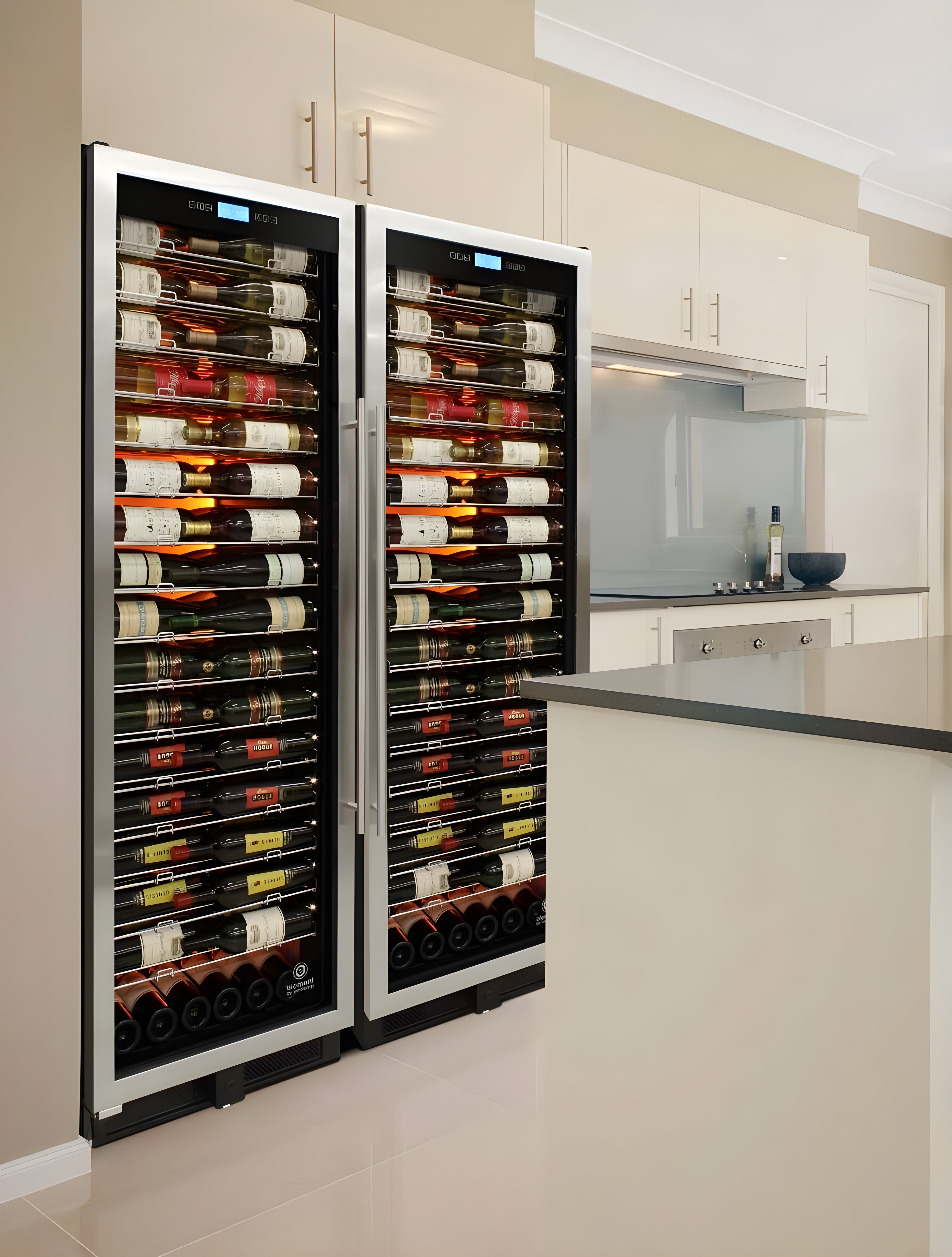 Vinotemp 141-Bottle Single-Zone Backlit Panel Wine Cooler (Stainless) - EL-WCU107-02