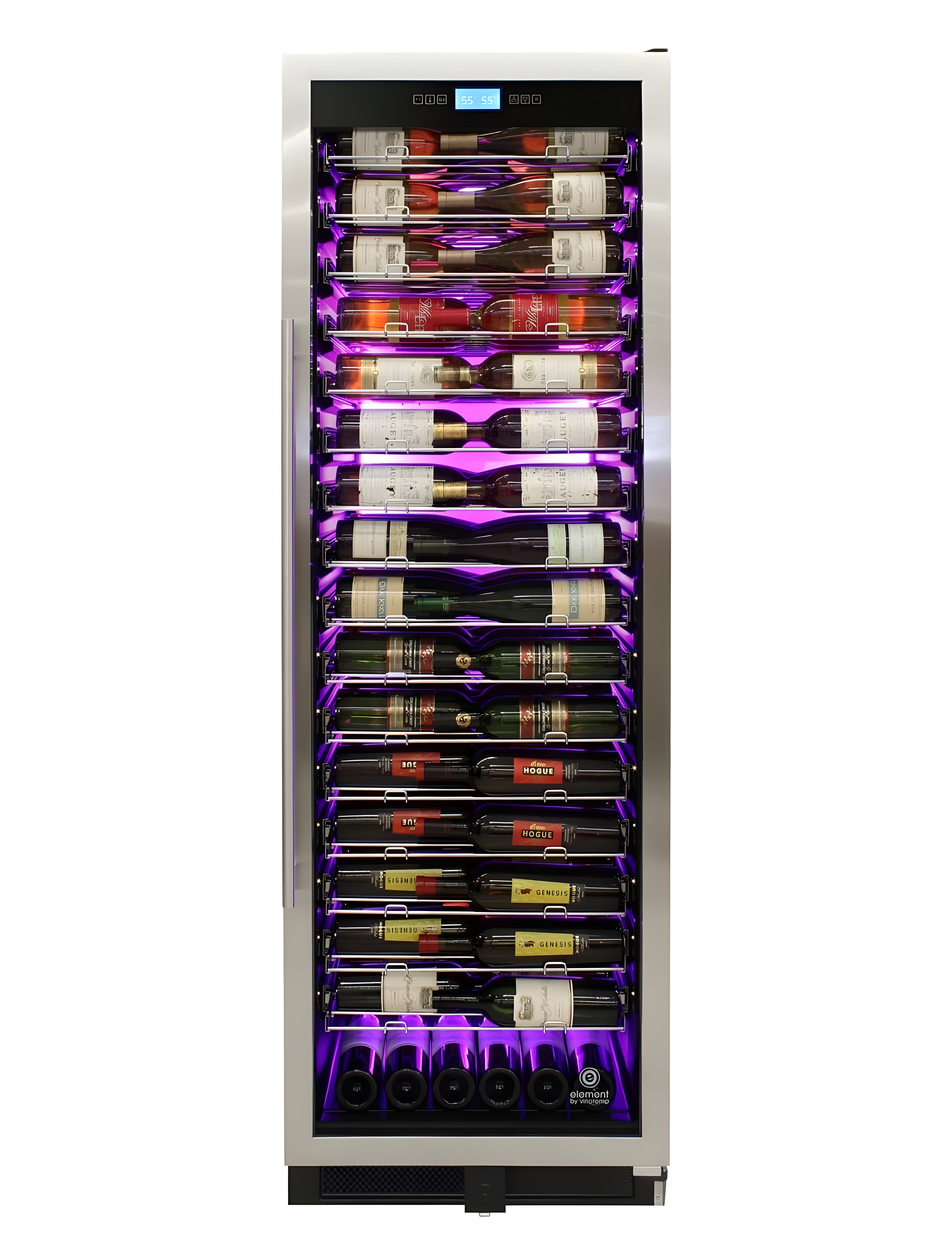 Vinotemp 141-Bottle Single-Zone Backlit Panel Wine Cooler (Stainless) - EL-WCU107-02