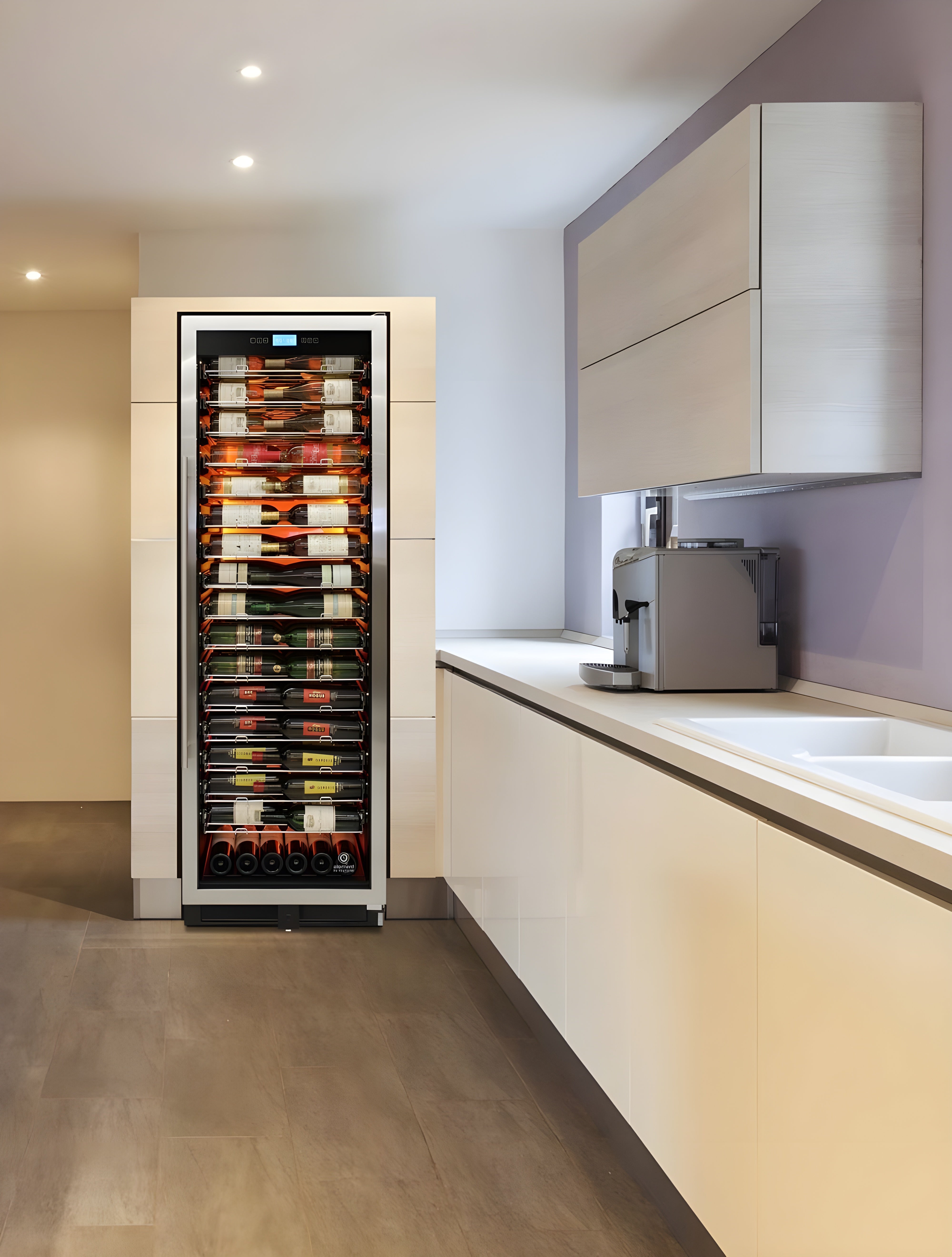 Vinotemp 141-Bottle Single-Zone Backlit Panel Wine Cooler (Stainless) - EL-WCU107-02