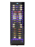 Vinotemp 141-Bottle Single-Zone Backlit Panel Wine Cooler (Black) - Left Hinge - EL-WCU108-02