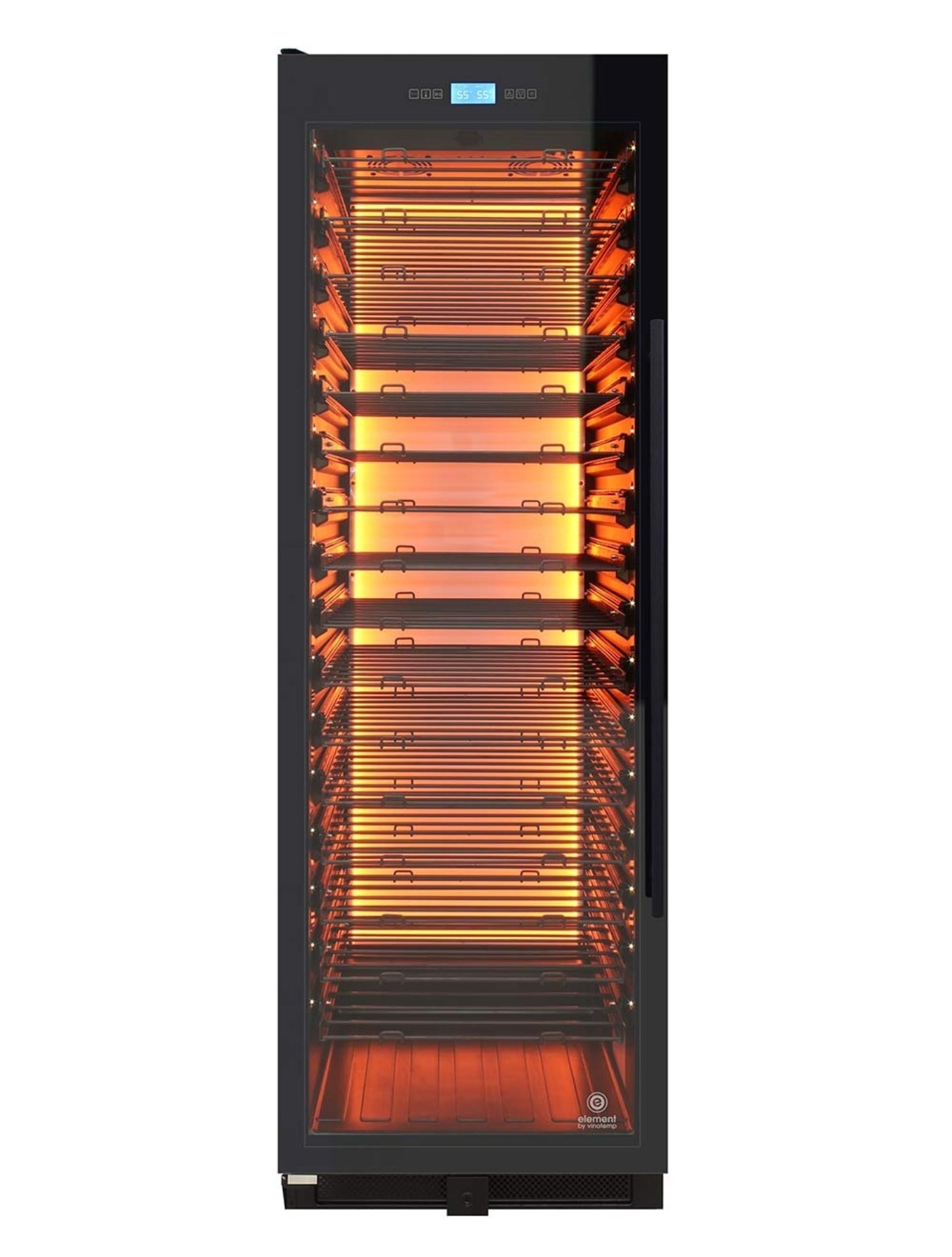 Vinotemp 141-Bottle Single-Zone Backlit Panel Wine Cooler (Black) - Left Hinge - EL-WCU108-02