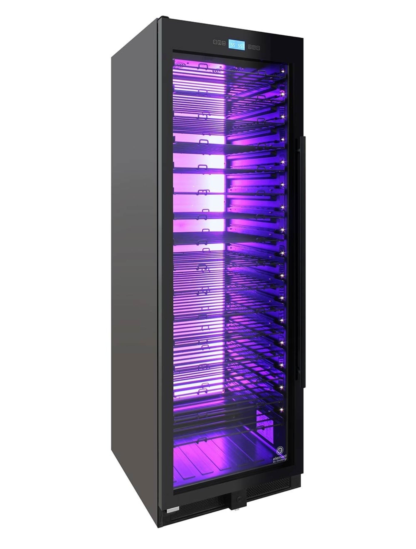 Vinotemp 141-Bottle Single-Zone Backlit Panel Wine Cooler (Black) - Left Hinge - EL-WCU108-02