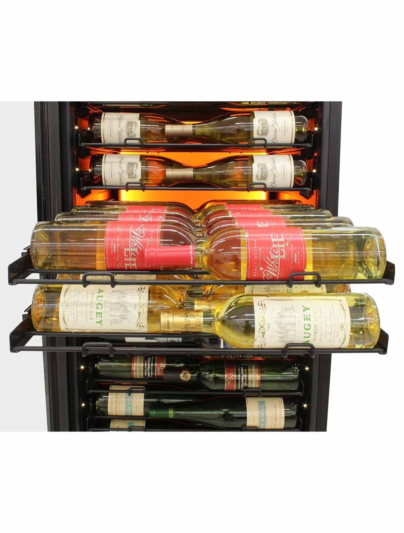 Vinotemp 141-Bottle Single-Zone Backlit Panel Wine Cooler (Black) - Left Hinge - EL-WCU108-02