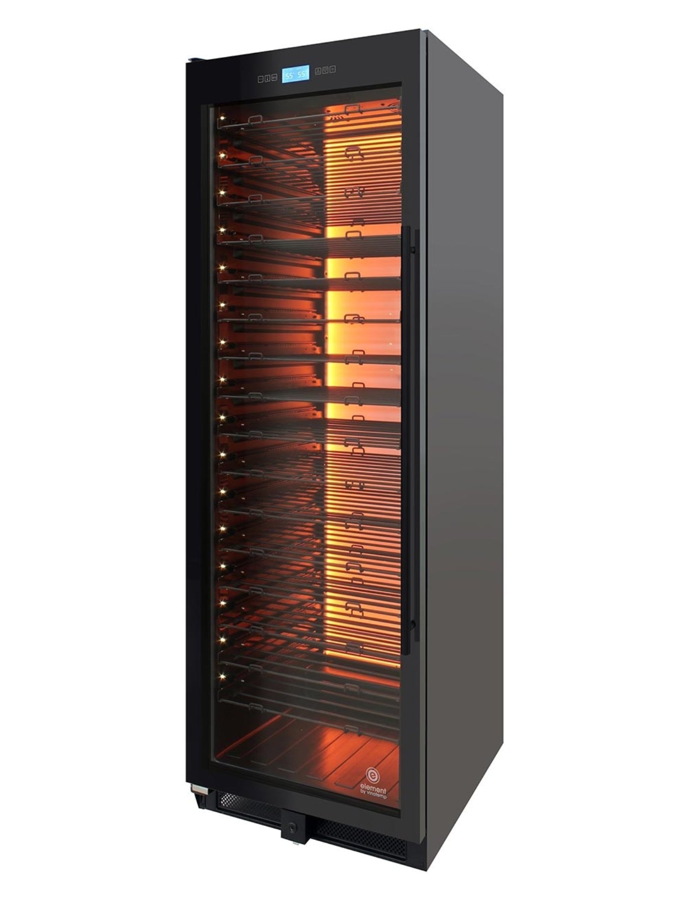 Vinotemp 141-Bottle Single-Zone Backlit Panel Wine Cooler (Black) - Left Hinge - EL-WCU108-02