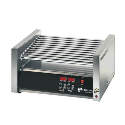 Star Grill-Max Roller Grills with Analogue Controls Chrome with Clear Bun Door 120V - 8A-30CBBC-120V