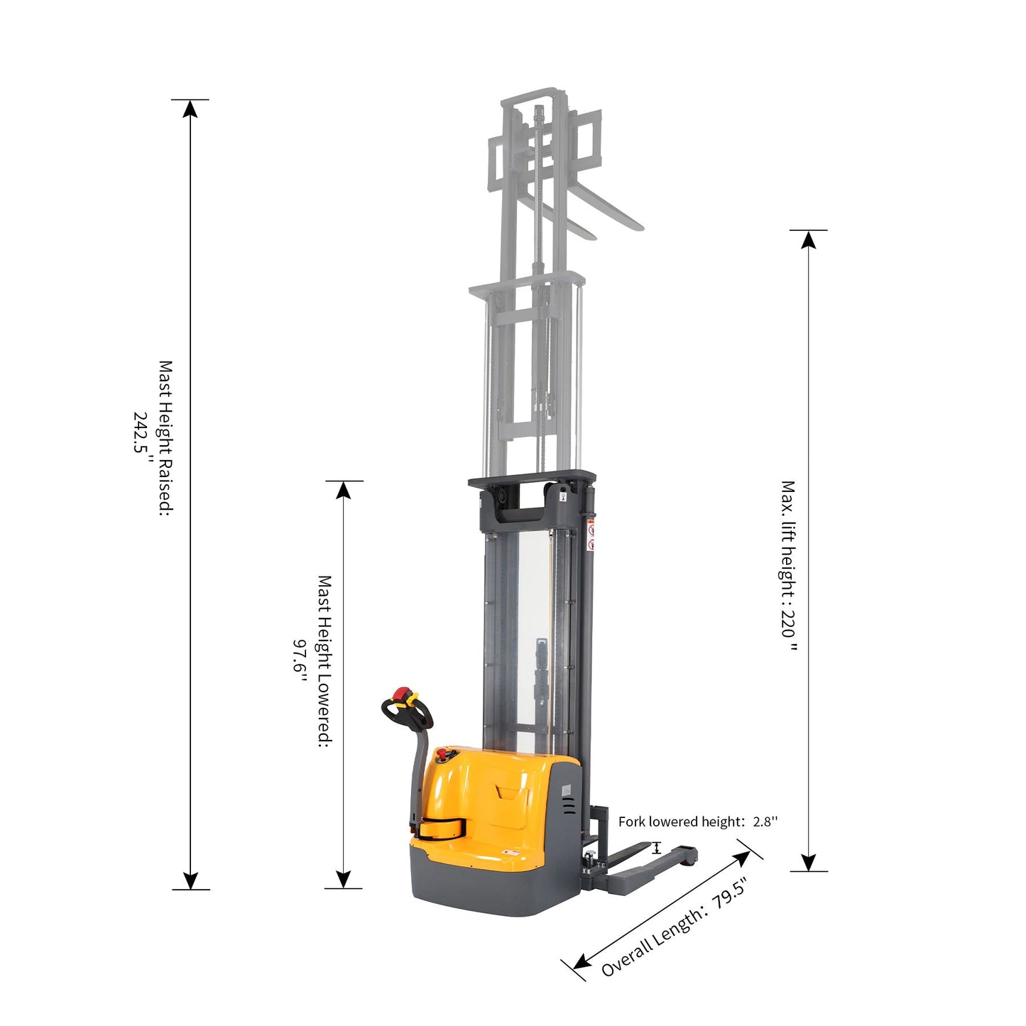 Apollolift Electric Walkie Straddle Stacker - A-3030