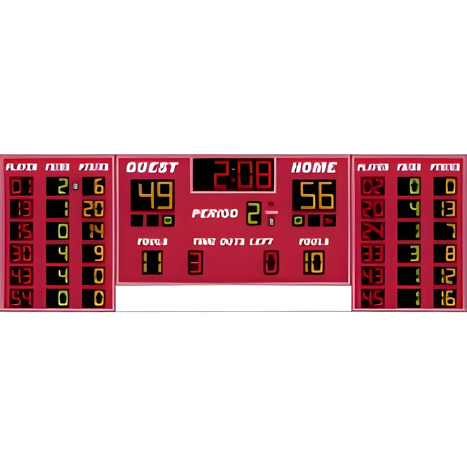 Electro-Mech Basketball/Volleyball Scoreboard With 6-Player Stat Panels - LX2556