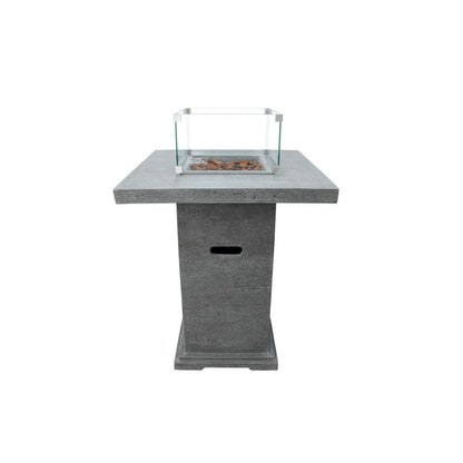 Elementi Montreal 34 in. x 34 in. Square Concrete Liquid Propane Fire Pit OFG221