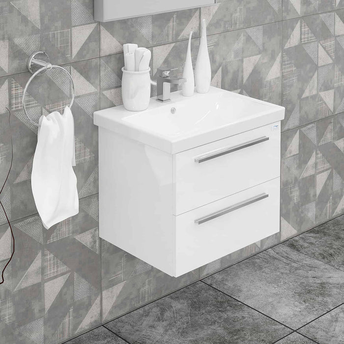 Casa Mare Elke 32" Glossy White Vanity Ceramic Sink Combo - Elke80GW-32-MSC-S