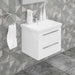 Casa Mare Elke 24" Glossy White Vanity and Ceramic Sink Combo with LED Mirror - Elke60GW-24-MSC-S