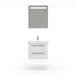 Casa Mare Elke 24" Glossy White Vanity and Ceramic Sink Combo with LED Mirror - Elke60GW-24-MSC-S