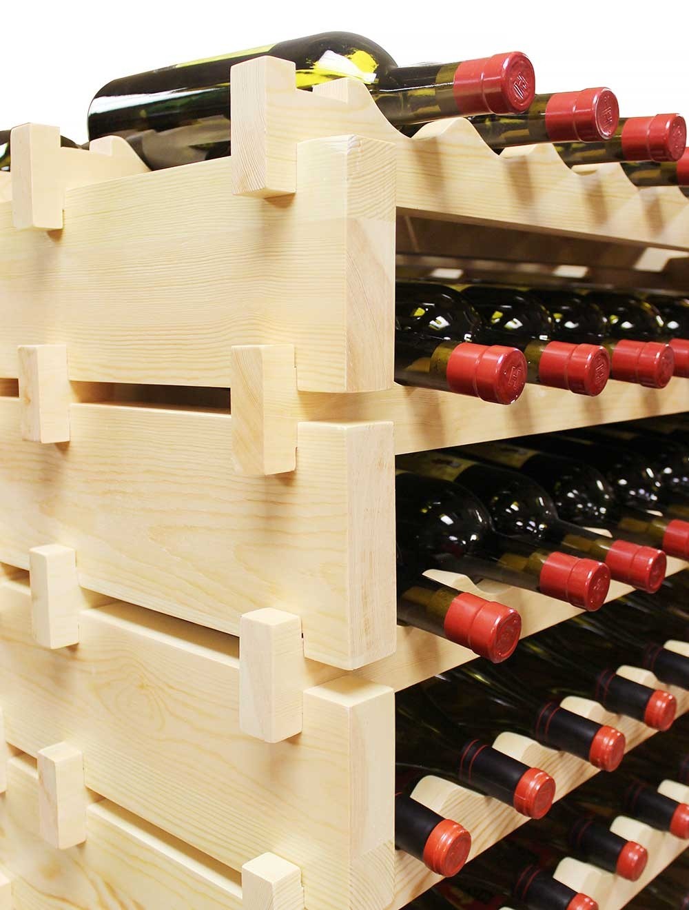 Vinotemp 108 Bottle Double Modular Wine Rack (Natural) - EP-4472-108