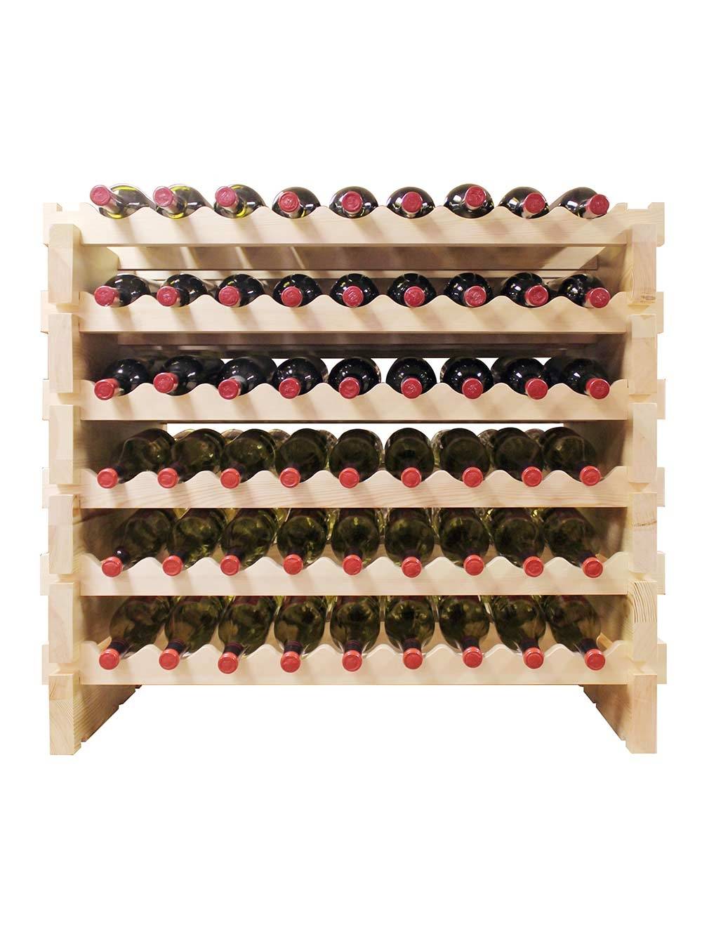 Vinotemp 108 Bottle Double Modular Wine Rack (Natural) - EP-4472-108