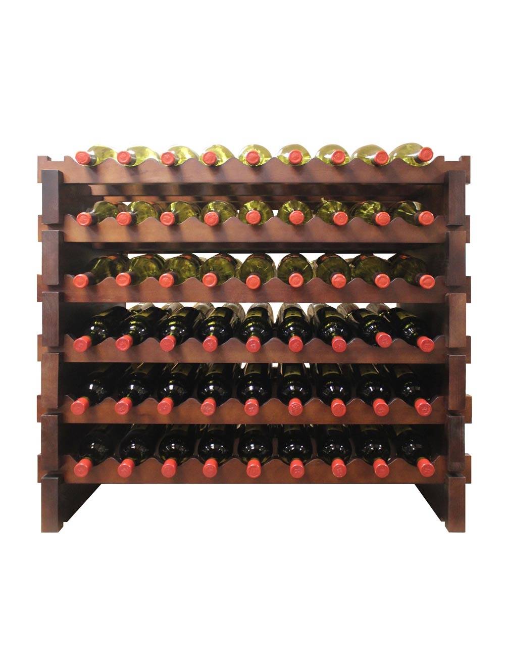 Vinotemp 108 Bottle Double Modular Wine Rack (Stained) - EP-4472-108S