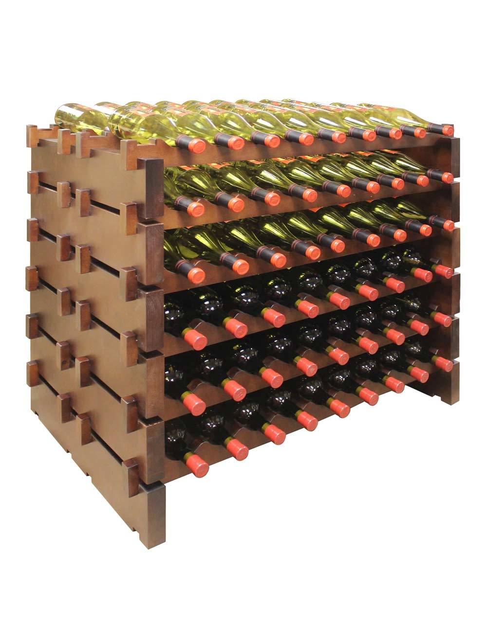 Vinotemp 108 Bottle Double Modular Wine Rack (Stained) - EP-4472-108S