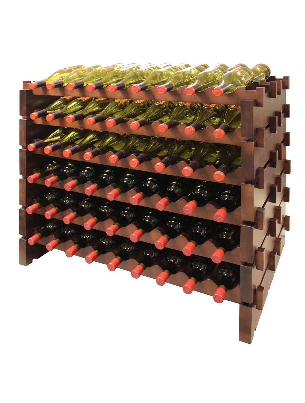 Vinotemp 108 Bottle Double Modular Wine Rack (Stained) - EP-4472-108S