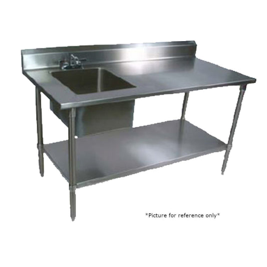 John Boos EPT6R5-3060SSK-R Work Table with Prep Sink - JBEPT6R53060SSKR