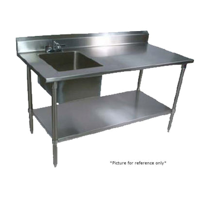 John Boos EPT6R5-3048GSK-L Work Table with Prep Sink - JBEPT6R53048GSKL