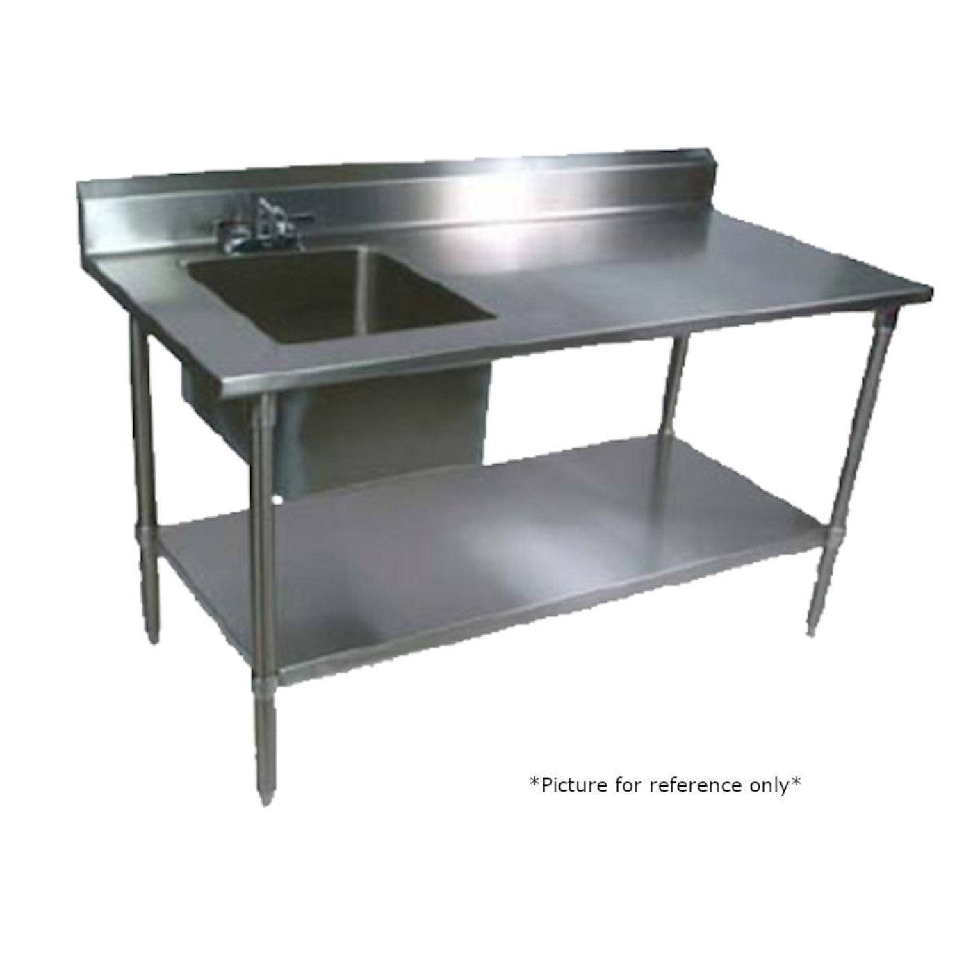 John Boos EPT6R5-3048GSK-L Work Table with Prep Sink - JBEPT6R53048GSKL