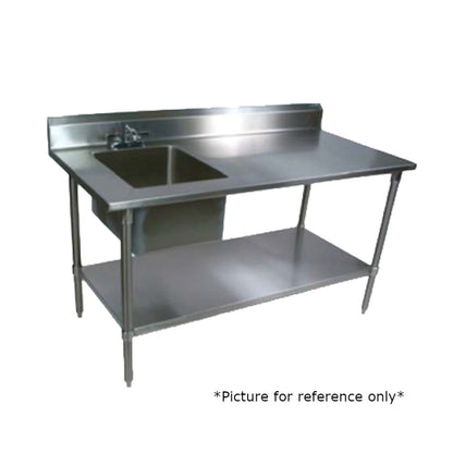 John Boos EPT8R5-3048SSK-R Work Table with Prep Sink - JBEPT8R53048SSKR