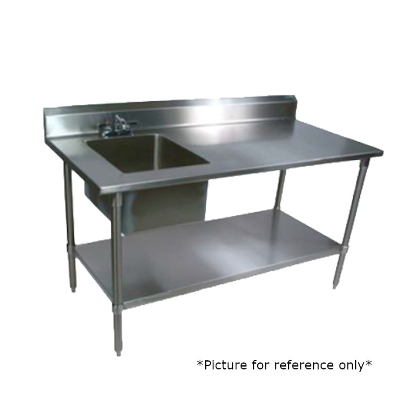 John Boos EPT8R5-3048SSK-L Work Table with Left Prep Sink - JBEPT8R53048SSKL