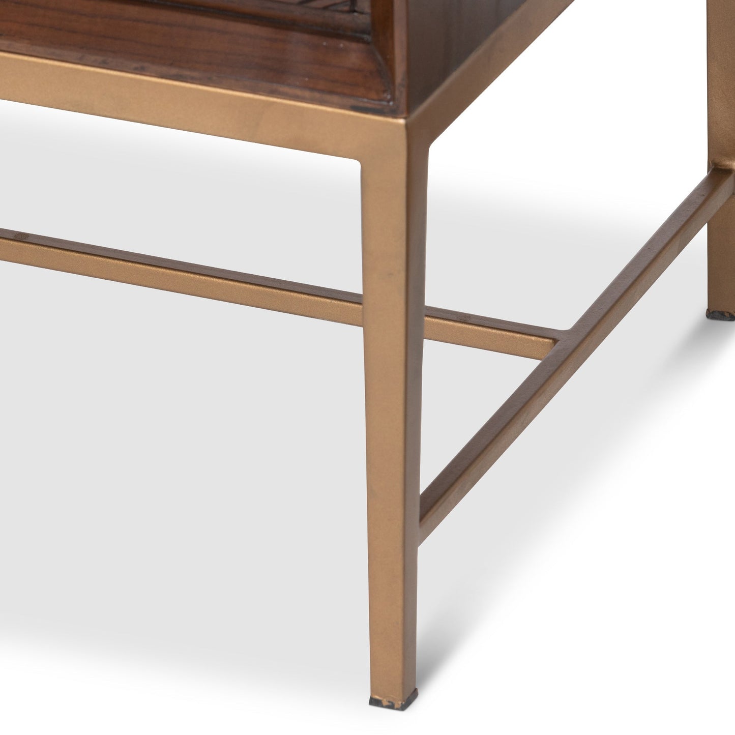 Park Hill Collection Addison Faux Bois Tall Cabinet - Elegant Walnut Beechwood Design with Antique Brass Accents - EFC26060