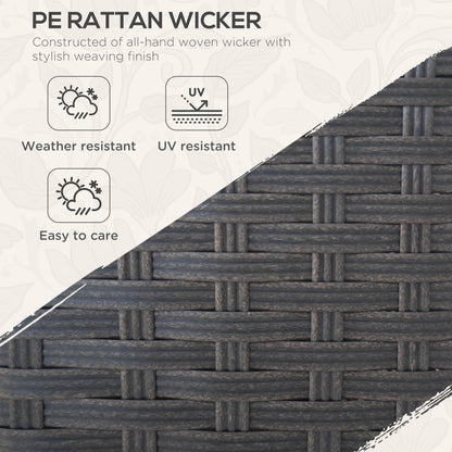 Outsunny 3-Seat Outdoor PE Wicker Sofa with Cushions, Wide Armrests, Beige - 860-304V00BN