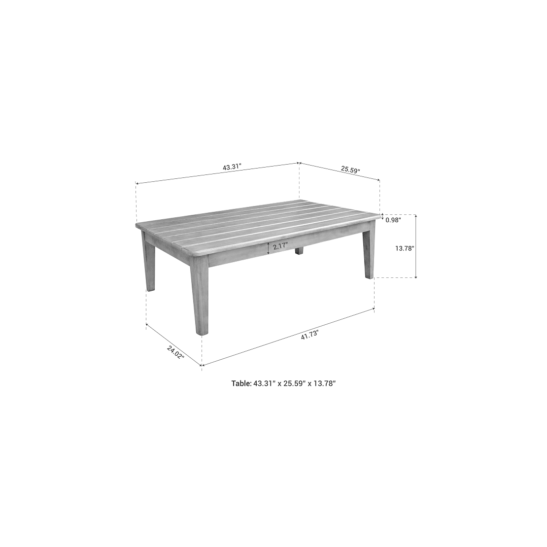 OUTSY Eve 4-Piece Outdoor and Backyard Wood, Aluminum and Rope Furniture Set - 0AEVE-W09-GR-R