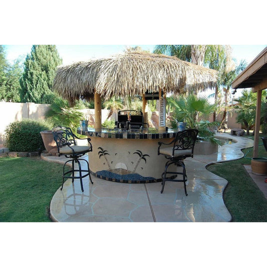 KoKoMo Tahiti Outdoor Kitchen with 10 foot Palapa and Built In BBQ Grill - TAHITI