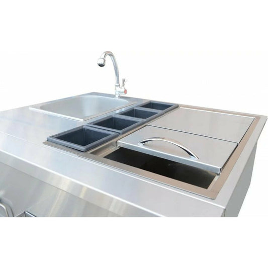KoKoMo Built-In Bartender Cocktail Station With Sink Bottle Opener and Ice Chest - KO-BRTNDR