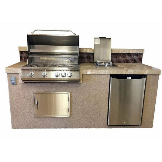 KoKoMo Bali 7'6" Island with Backsplash and Built In BBQ Grill - BALI
