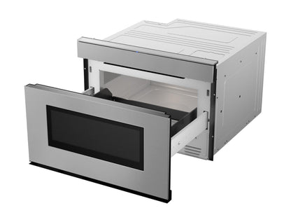 SHARP  24 in. 1.2 cu. ft. 950W Sharp Stainless Steel Smart Easy Wave Open Microwave Drawer Oven - SMD2479JS-KT